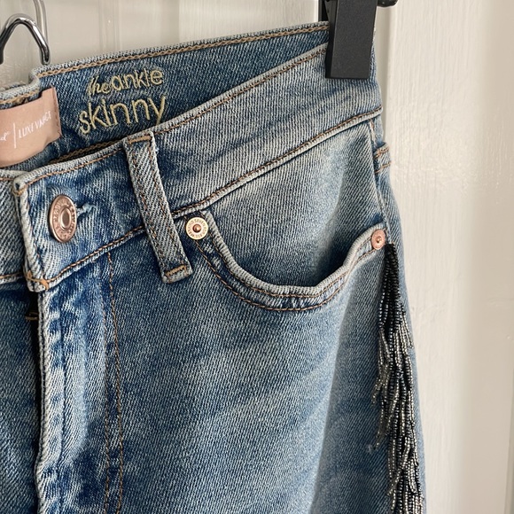 LIKE NEW | 7 for all mankind luxe vintage jeans with beaded fringe detail - Picture 4 of 10
